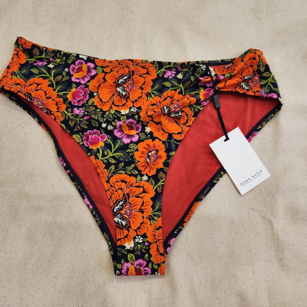 New Revolve Dawn Marie Women's Ava Bikini Bottom XL Bloom Floral High Waist Swim